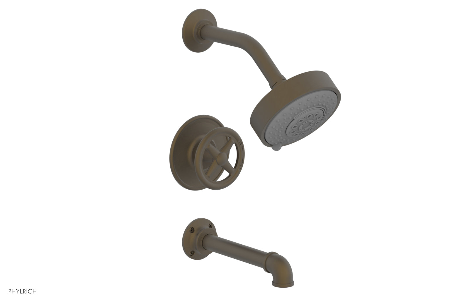 Phylrich WORKS 2 Pressure Balance Tub and Shower Set - Cross Handle