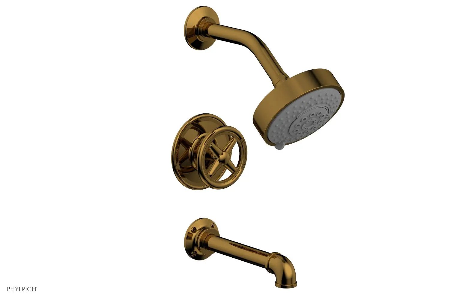 Phylrich WORKS 2 Pressure Balance Tub and Shower Set - Cross Handle by Phylrich