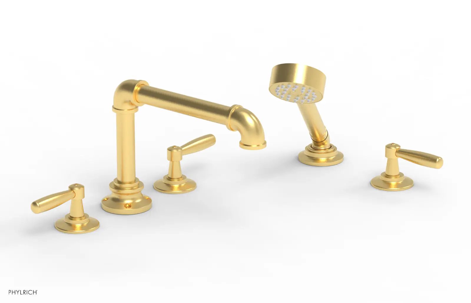 Phylrich WORKS 2 Deck Tub Set with Hand Shower - Lever Handles by Phylrich