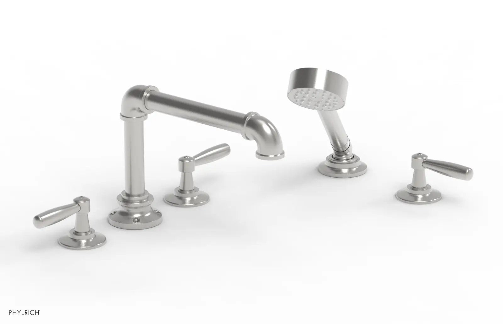 Phylrich WORKS 2 Deck Tub Set with Hand Shower - Lever Handles by Phylrich