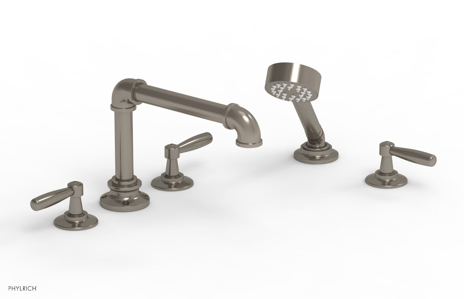 Phylrich WORKS 2 Deck Tub Set with Hand Shower - Lever Handles