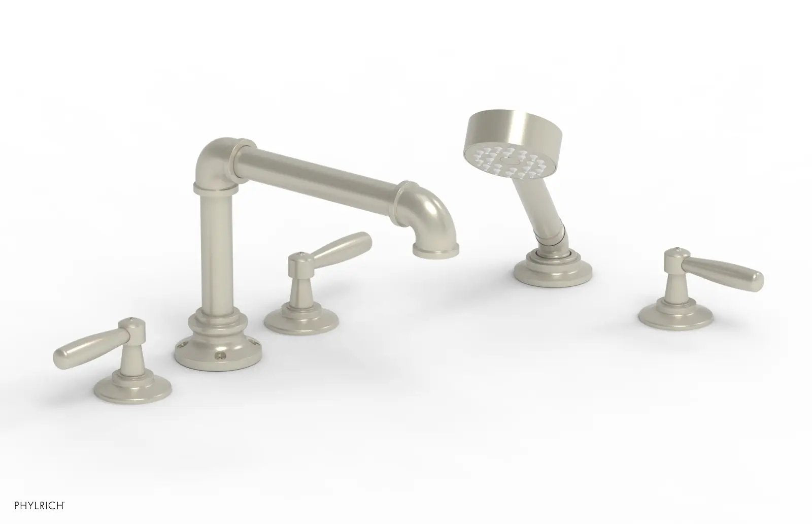 Phylrich WORKS 2 Deck Tub Set with Hand Shower - Lever Handles by Phylrich