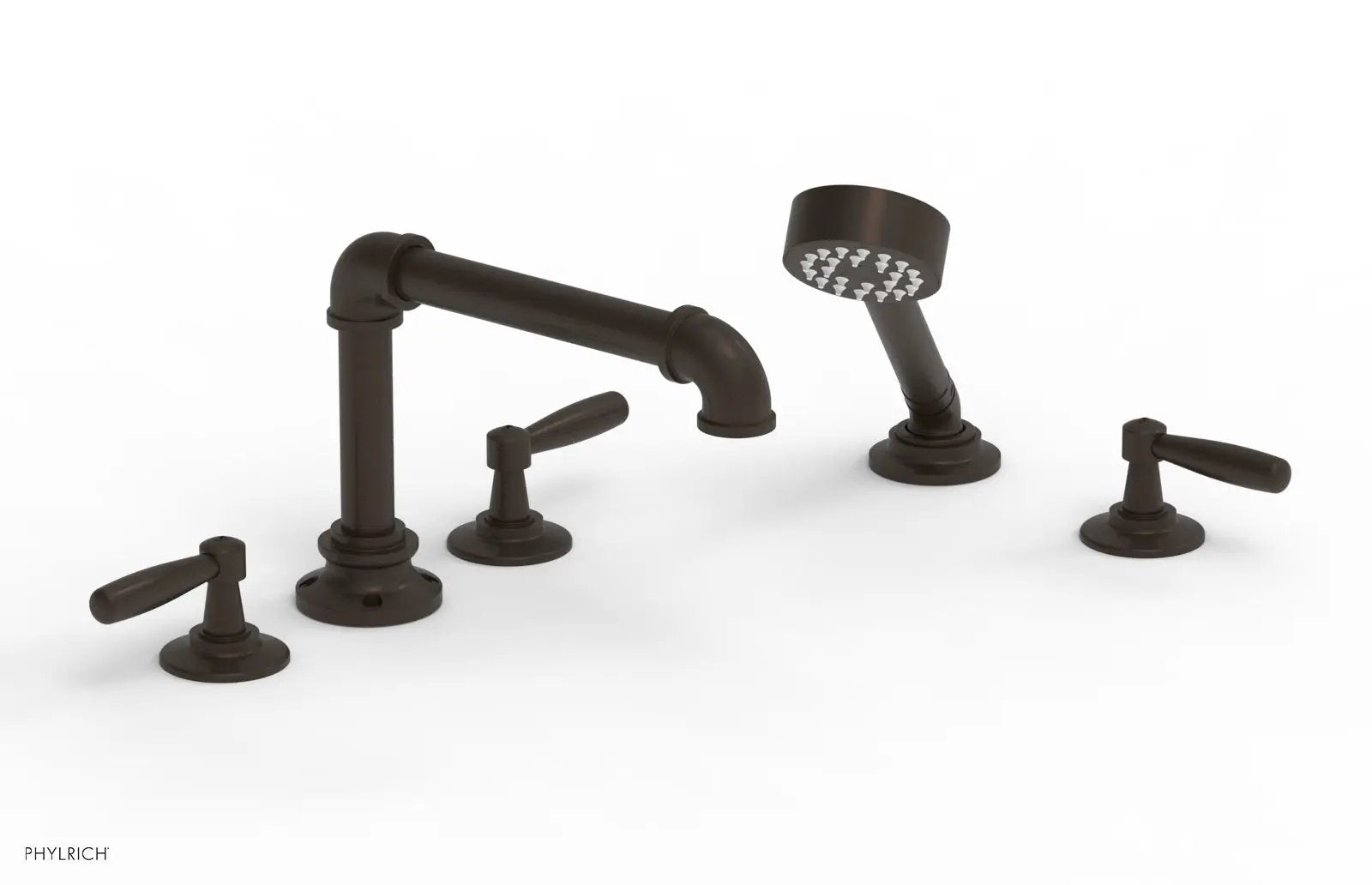 Phylrich WORKS 2 Deck Tub Set with Hand Shower - Lever Handles by Phylrich