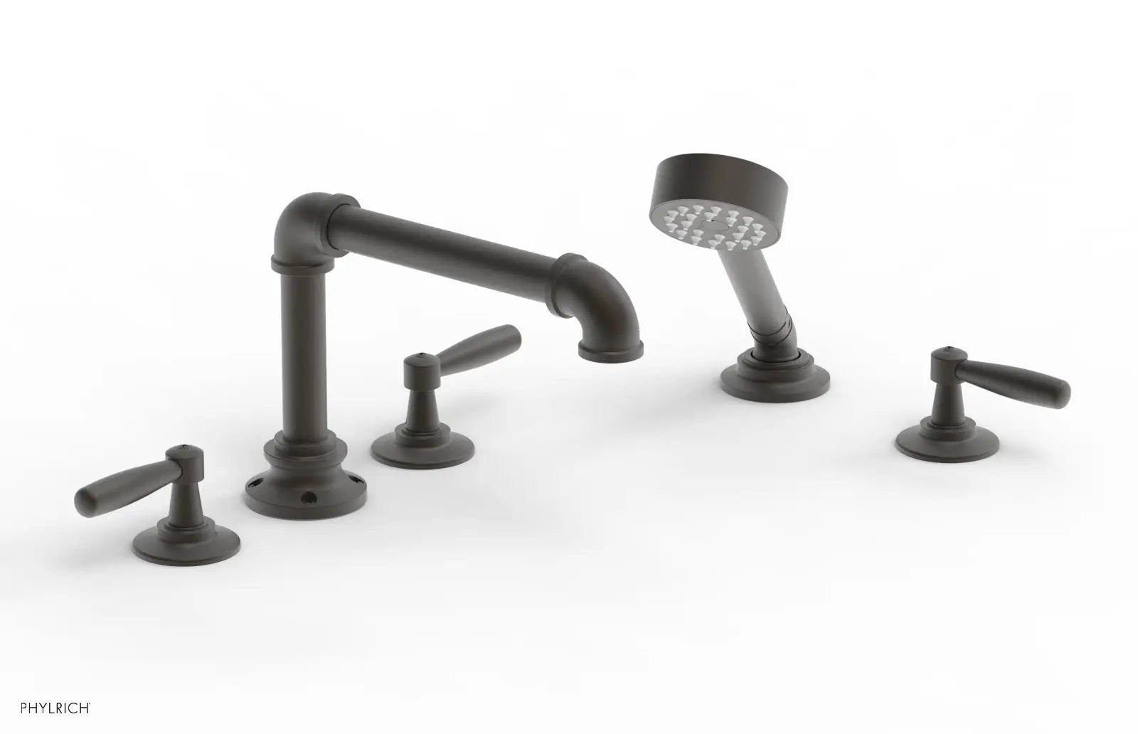 Phylrich WORKS 2 Deck Tub Set with Hand Shower - Lever Handles by Phylrich