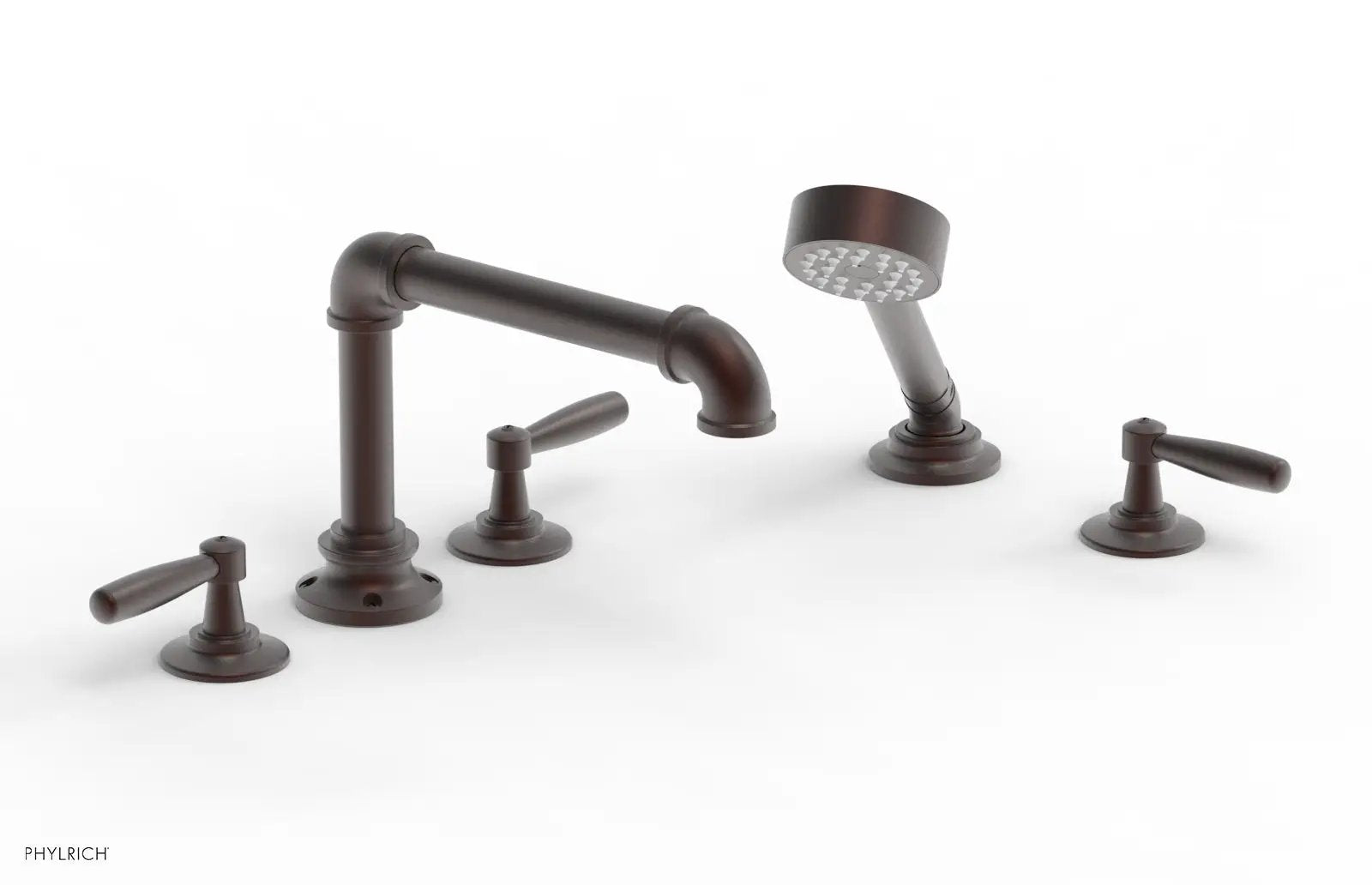 Phylrich WORKS 2 Deck Tub Set with Hand Shower - Lever Handles by Phylrich