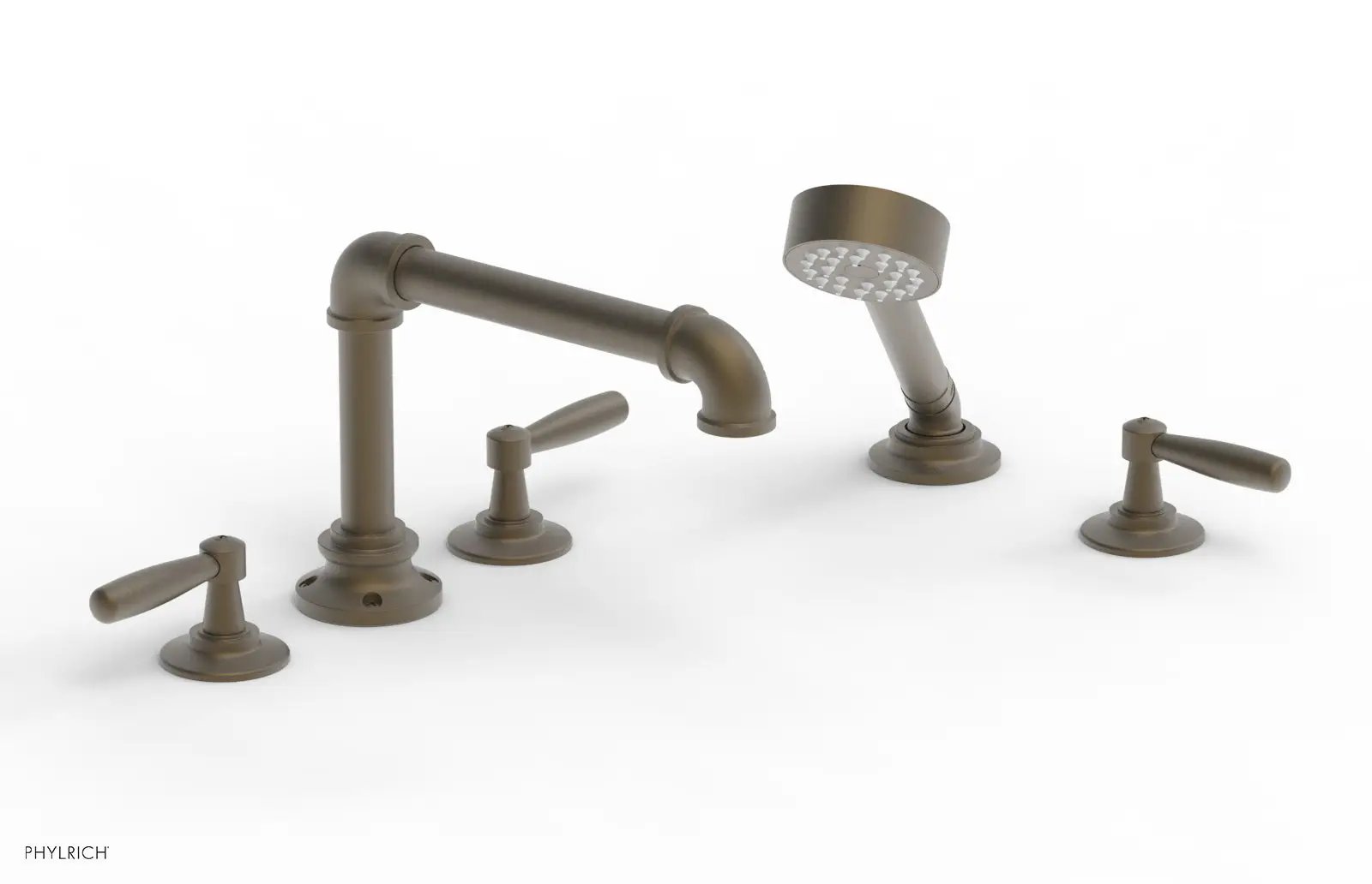 Phylrich WORKS 2 Deck Tub Set with Hand Shower - Lever Handles by Phylrich