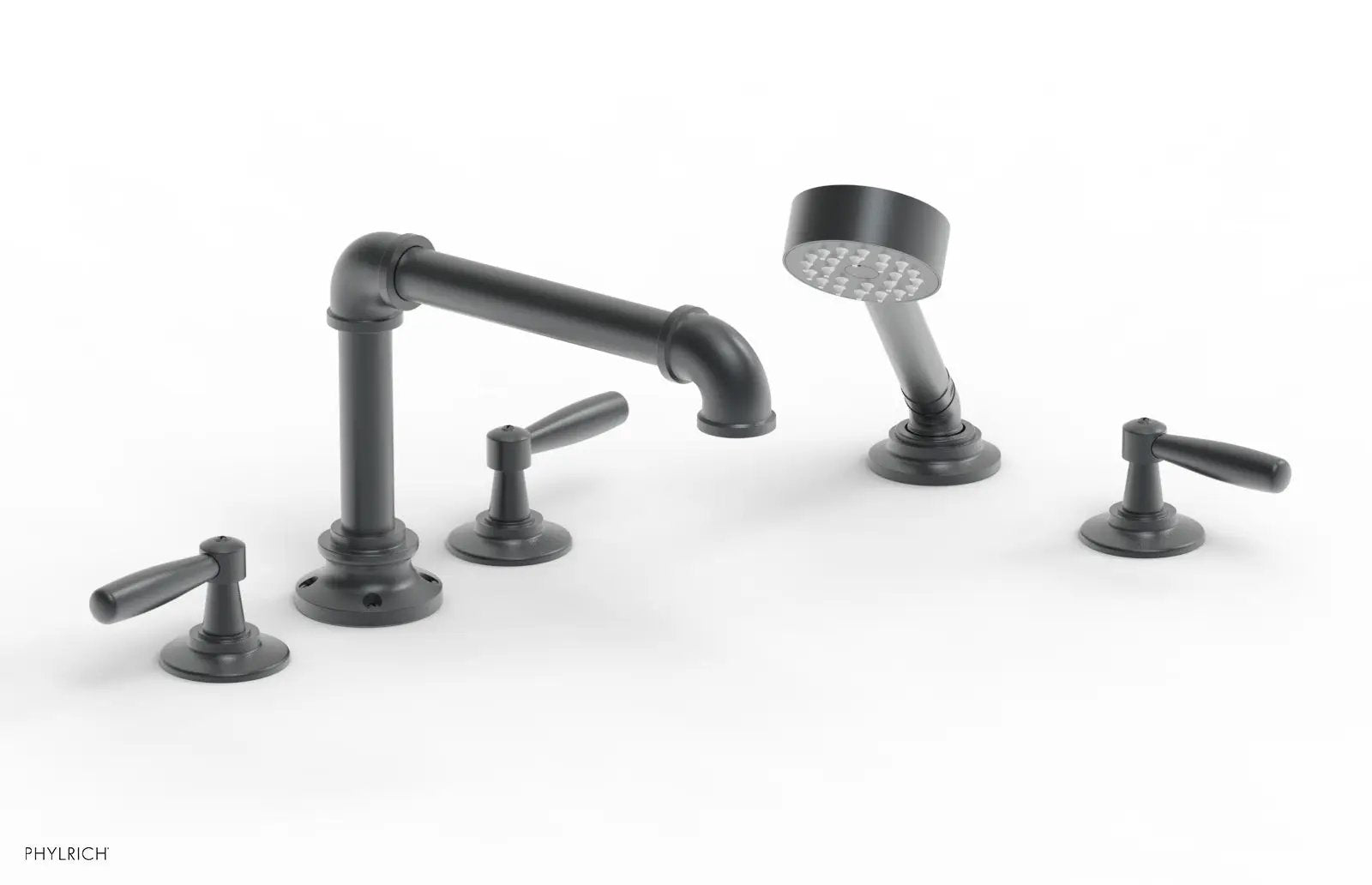 Phylrich WORKS 2 Deck Tub Set with Hand Shower - Lever Handles by Phylrich