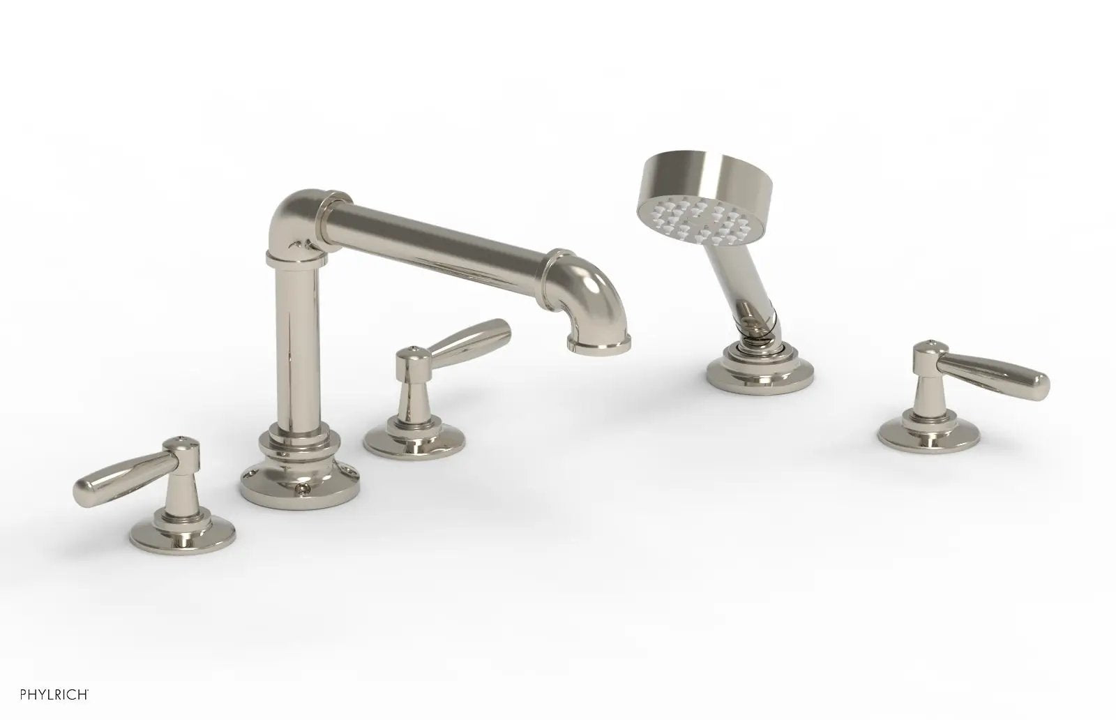 Phylrich WORKS 2 Deck Tub Set with Hand Shower - Lever Handles by Phylrich