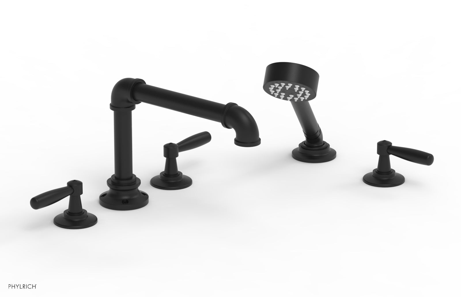 Phylrich WORKS 2 Deck Tub Set with Hand Shower - Lever Handles