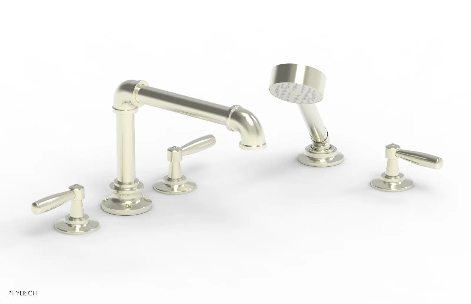 Phylrich WORKS 2 Deck Tub Set with Hand Shower - Lever Handles by Phylrich
