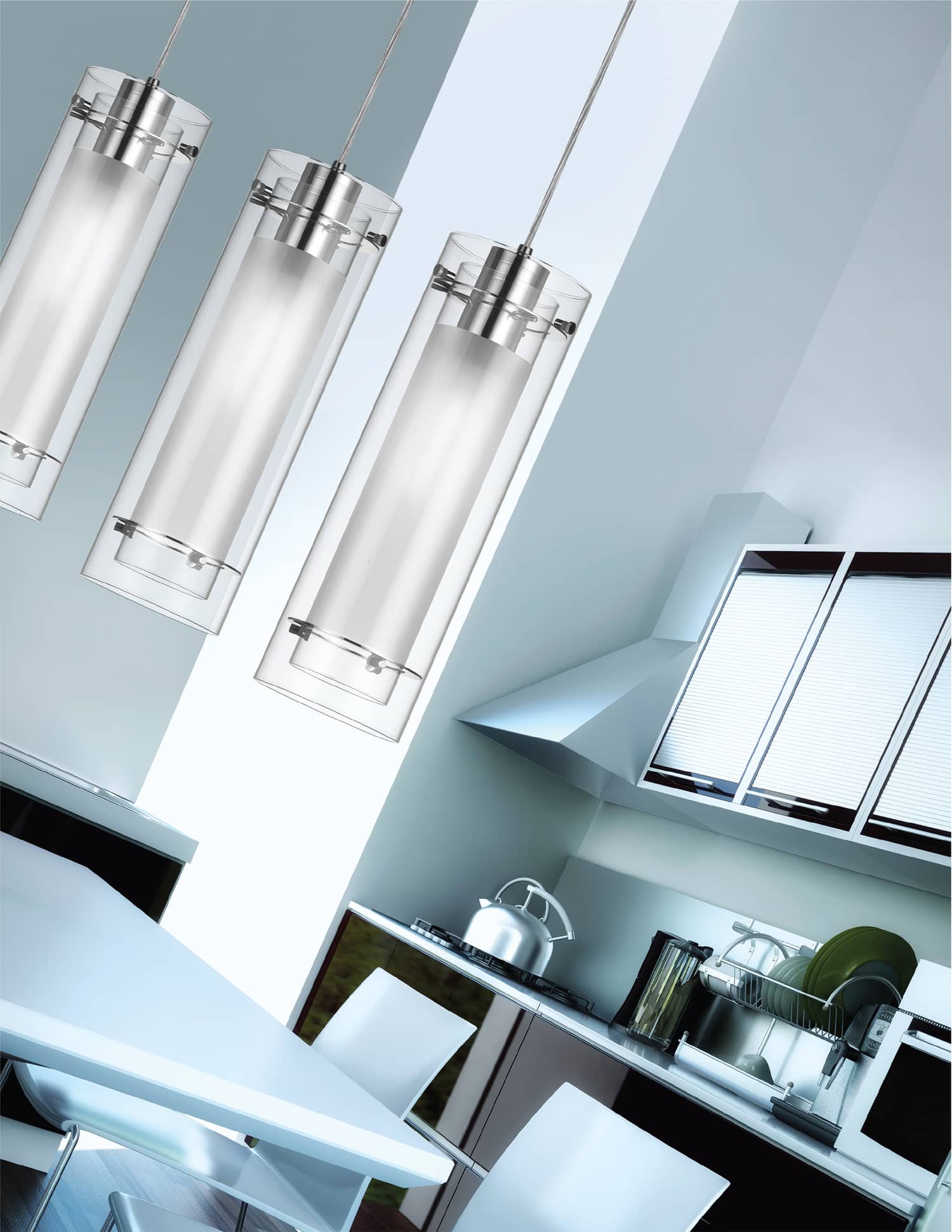 polished chrome pendants