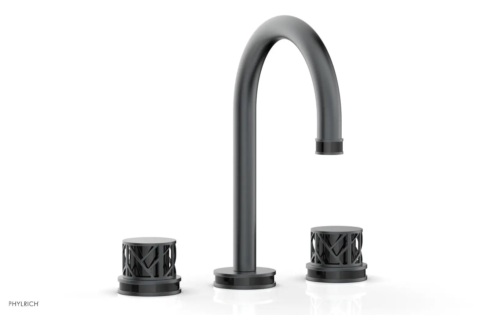 Phylrich JOLIE Widespread Faucet - Round Handles with "Black" Accents by Phylrich