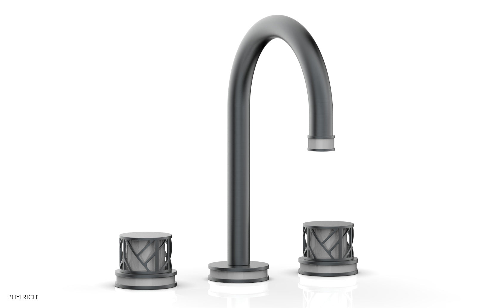 Phylrich JOLIE Widespread Faucet - Round Handles with "Grey" Accents