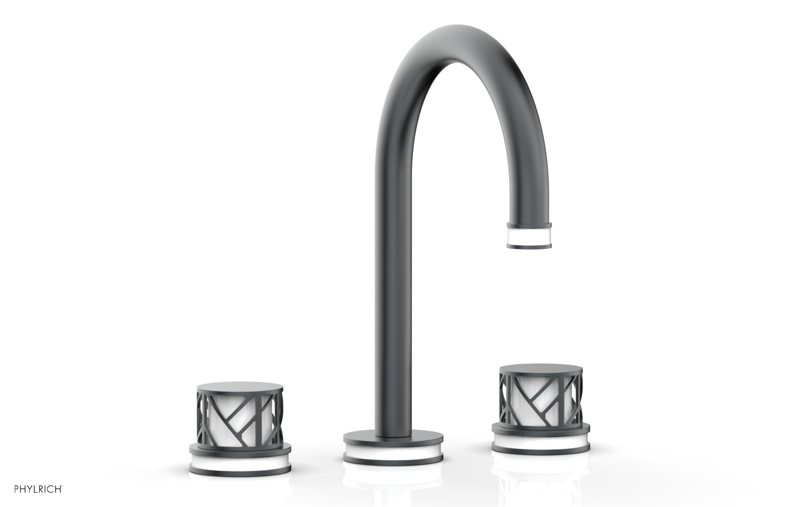 Phylrich JOLIE Widespread Faucet - Round Handles with "White" Accents
