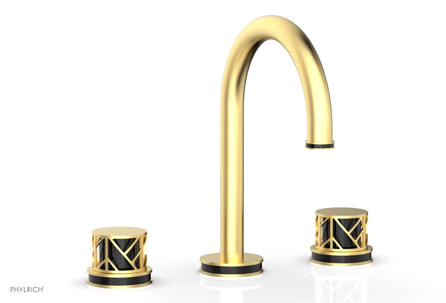 Phylrich JOLIE Widespread Faucet - Round Handles with "Black" Accents by Phylrich