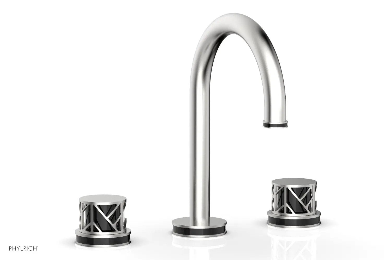 Phylrich JOLIE Widespread Faucet - Round Handles with "Black" Accents by Phylrich