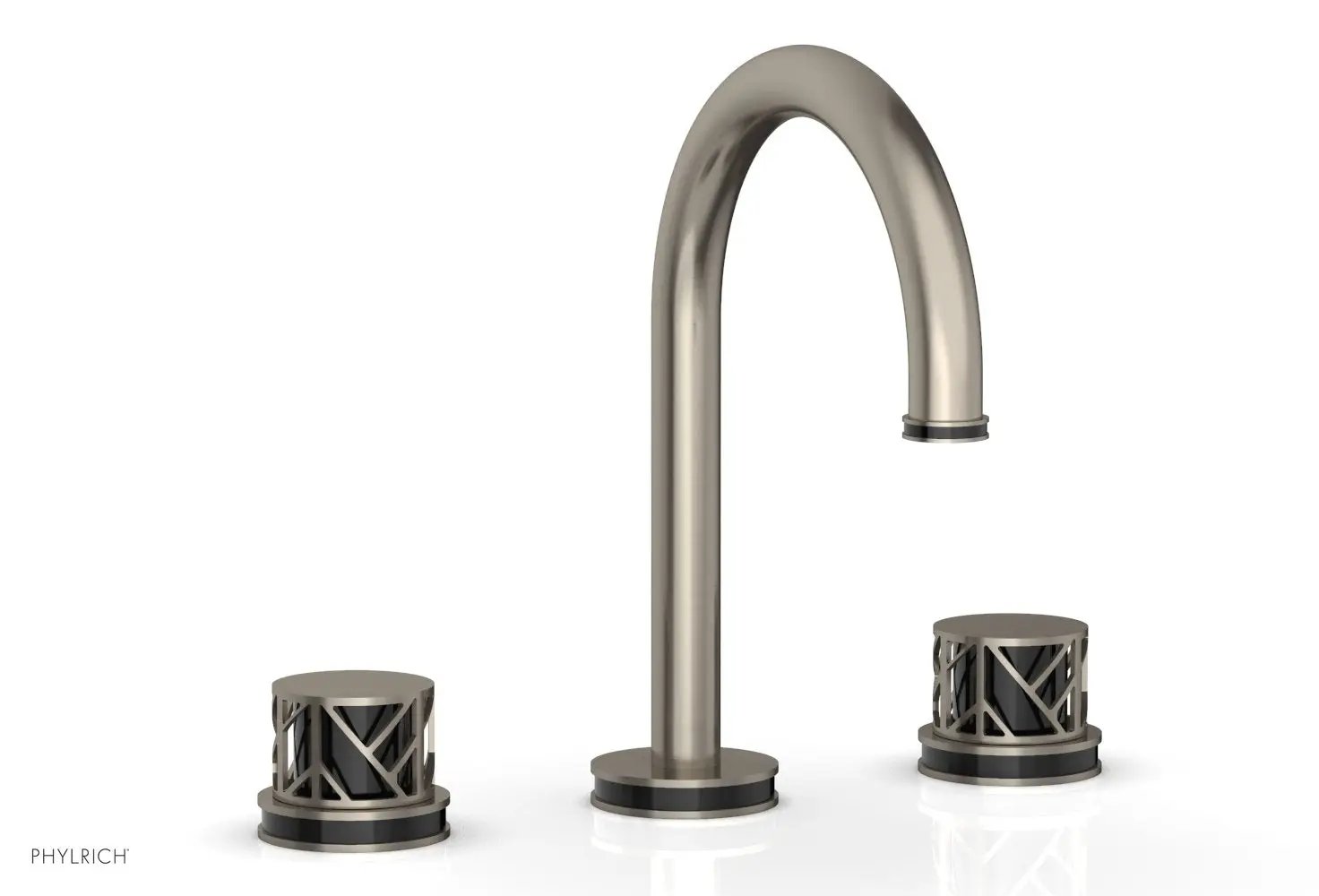 Phylrich JOLIE Widespread Faucet - Round Handles with "Black" Accents by Phylrich