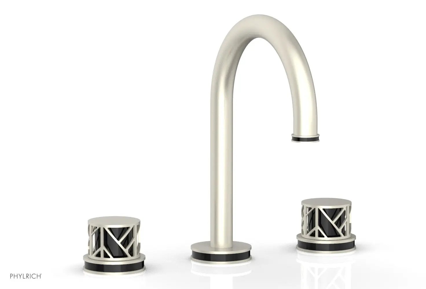 Phylrich JOLIE Widespread Faucet - Round Handles with "Black" Accents by Phylrich