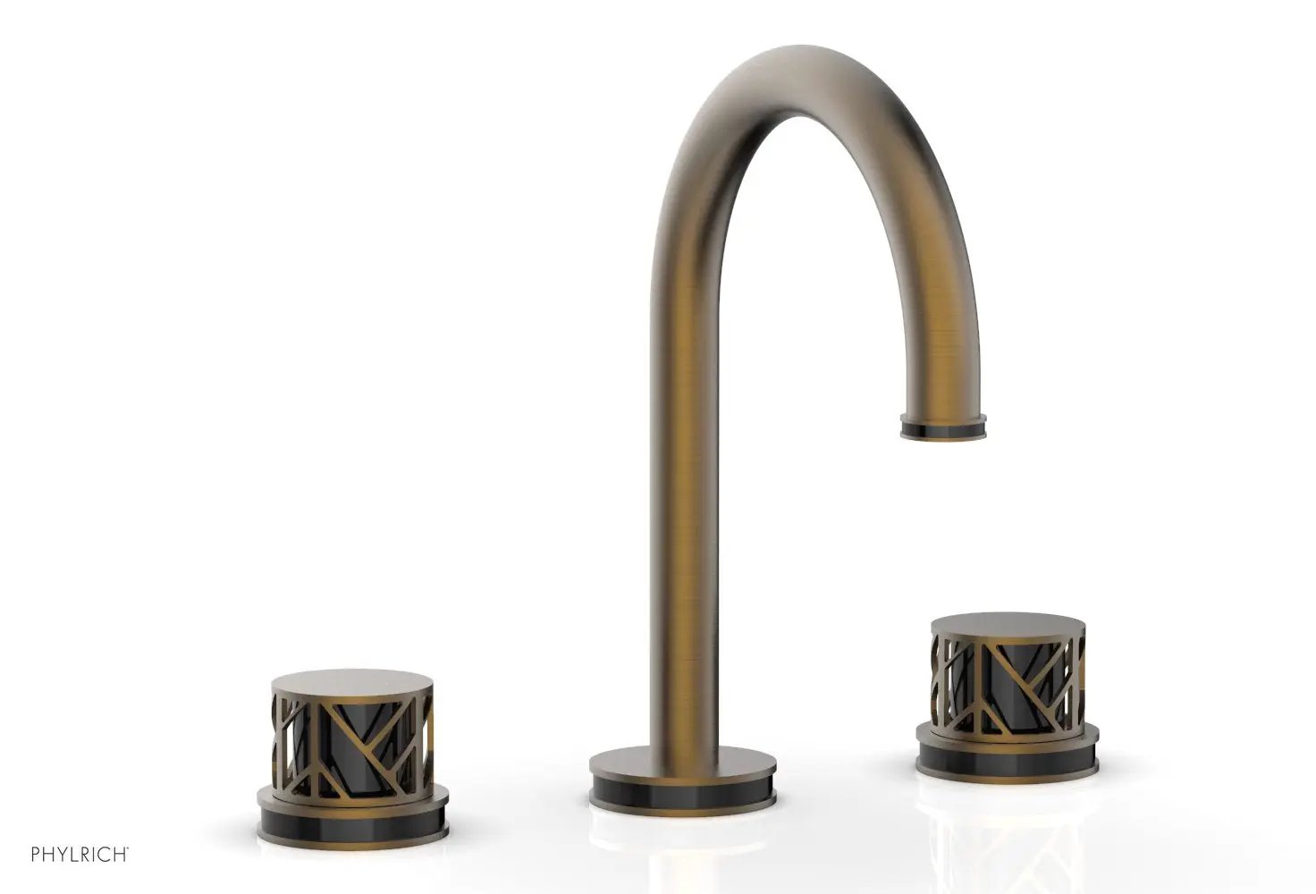 Phylrich JOLIE Widespread Faucet - Round Handles with "Black" Accents by Phylrich