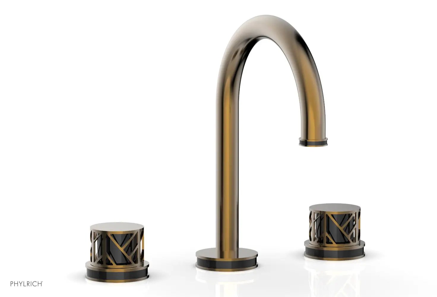 Phylrich JOLIE Widespread Faucet - Round Handles with "Black" Accents by Phylrich