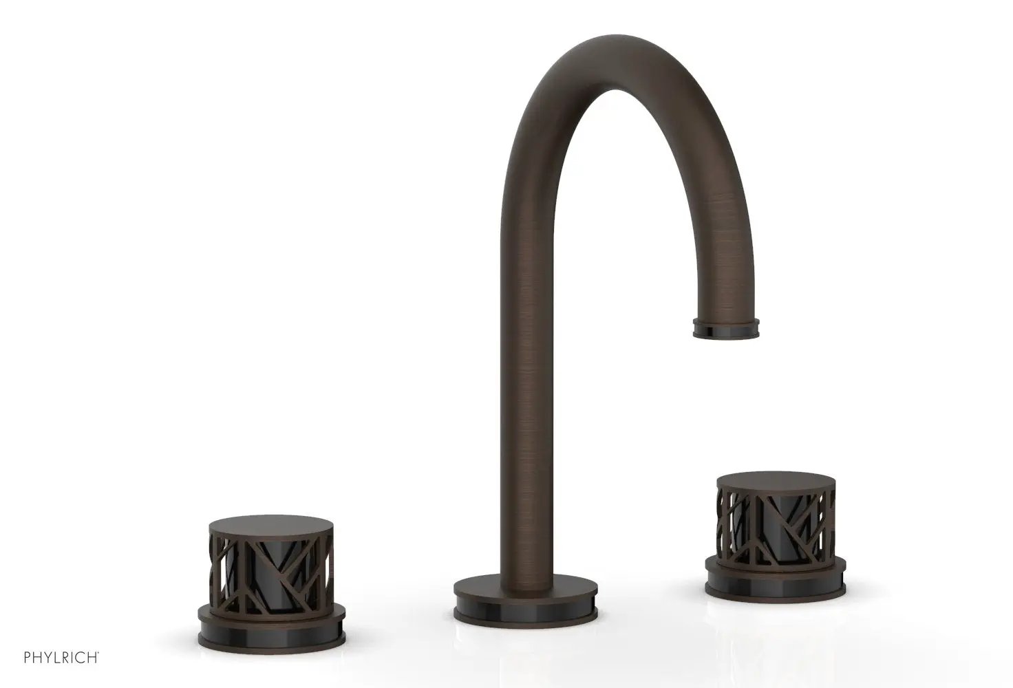 Phylrich JOLIE Widespread Faucet - Round Handles with "Black" Accents by Phylrich