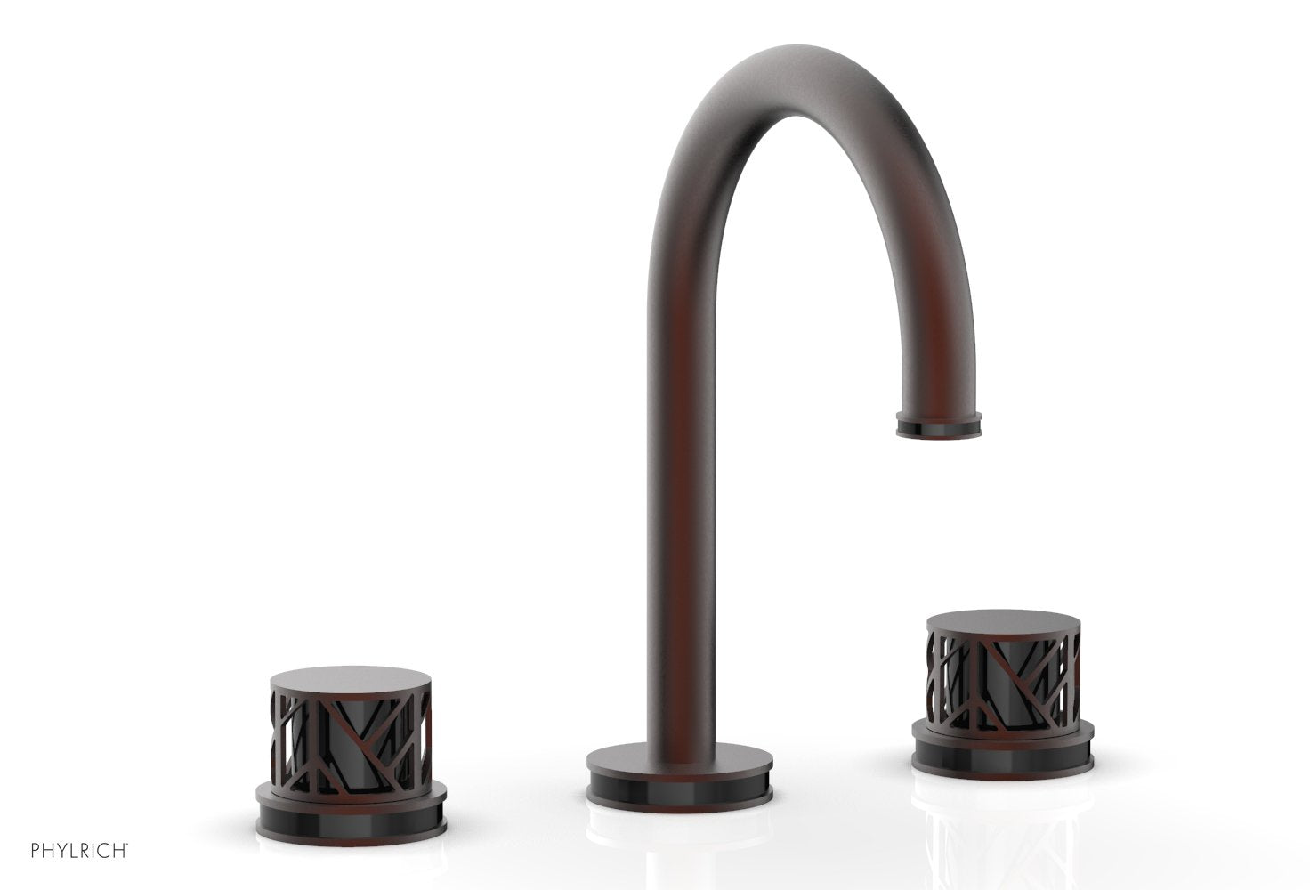 Phylrich JOLIE Widespread Faucet - Round Handles with "Black" Accents