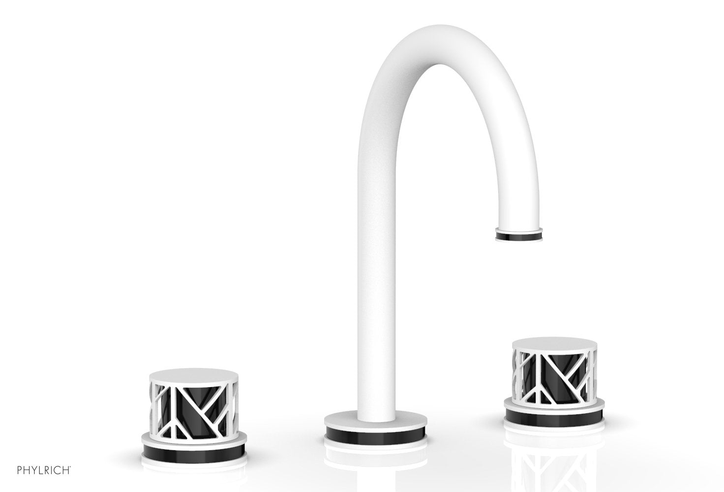Phylrich JOLIE Widespread Faucet - Round Handles with "Black" Accents