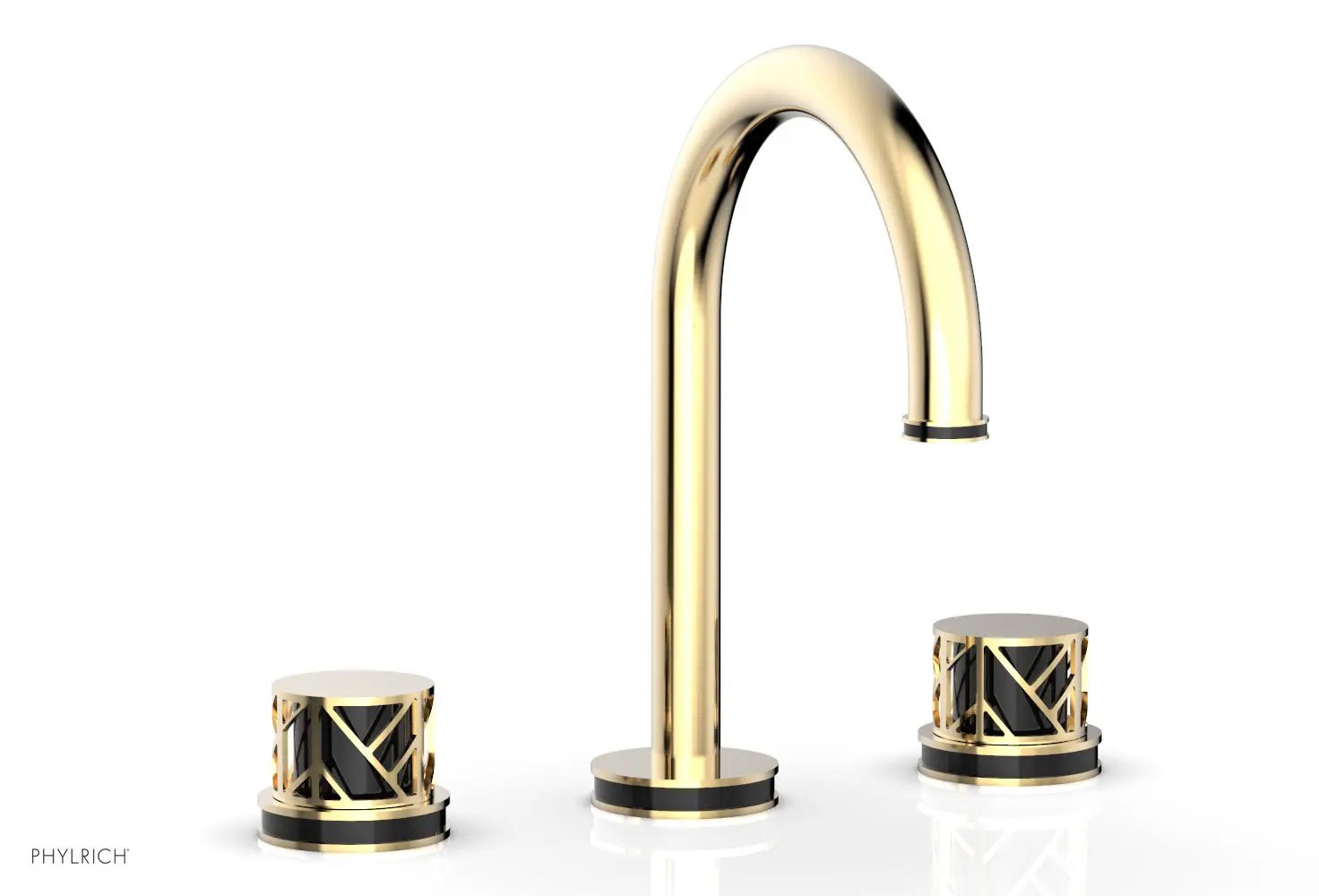Phylrich JOLIE Widespread Faucet - Round Handles with "Black" Accents by Phylrich