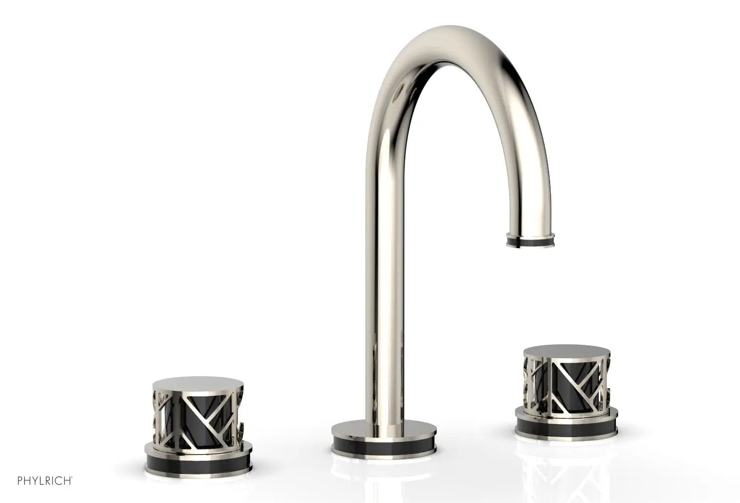 Phylrich JOLIE Widespread Faucet - Round Handles with "Black" Accents by Phylrich