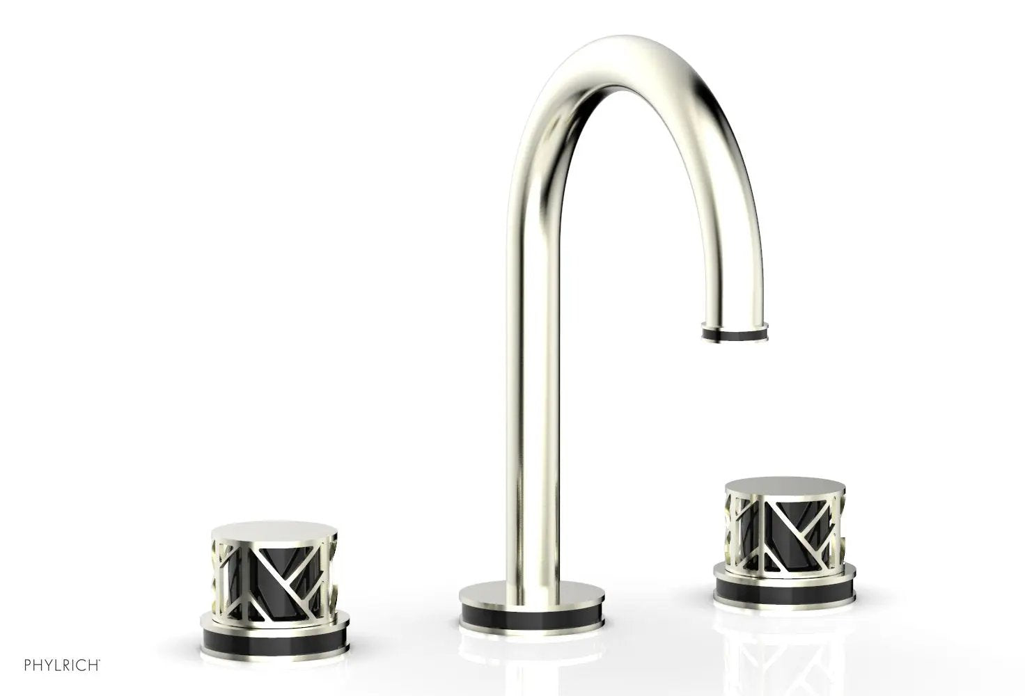 Phylrich JOLIE Widespread Faucet - Round Handles with "Black" Accents by Phylrich