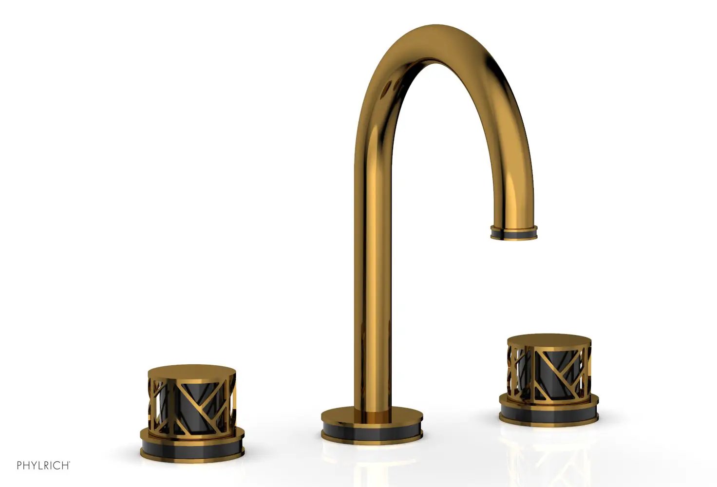 Phylrich JOLIE Widespread Faucet - Round Handles with "Black" Accents by Phylrich