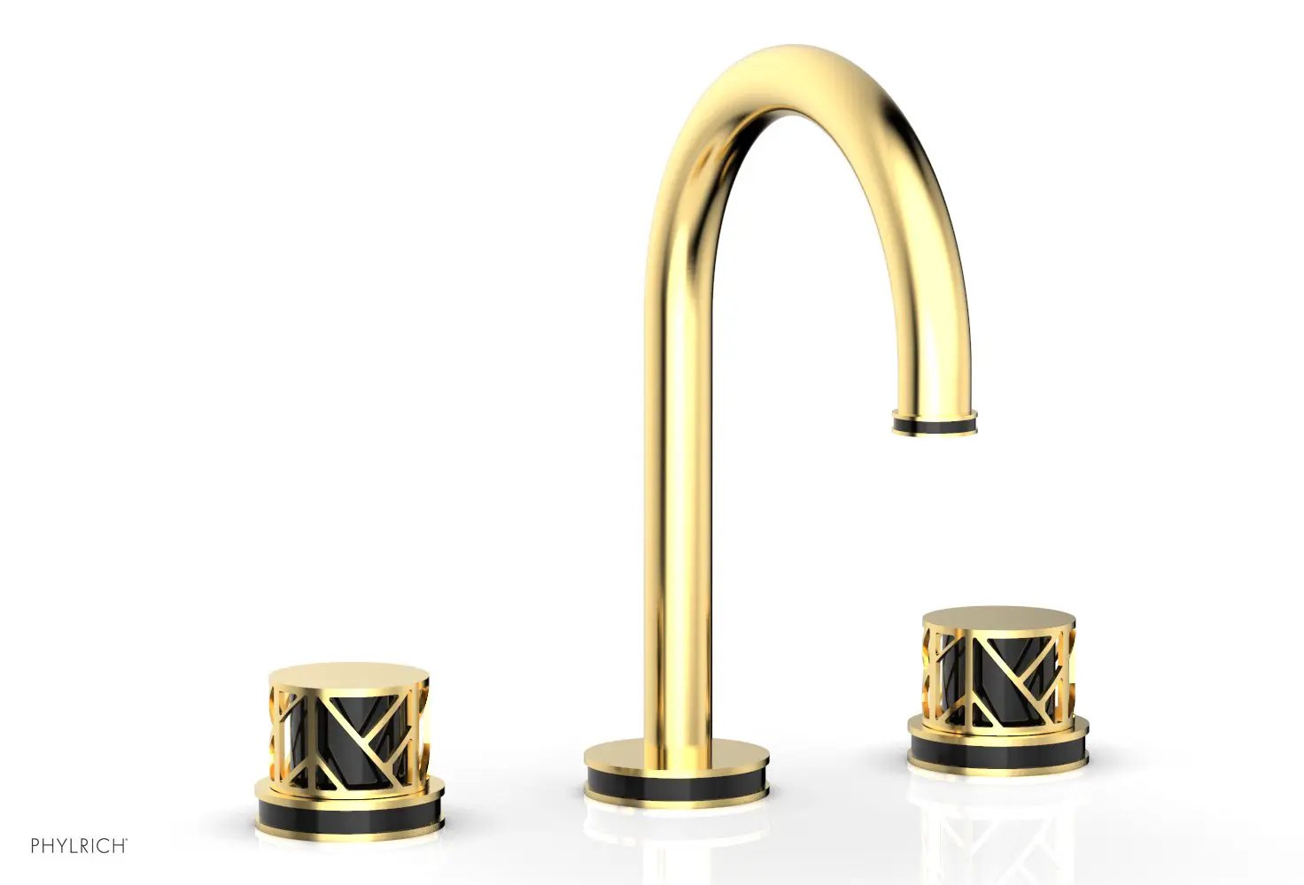Phylrich JOLIE Widespread Faucet - Round Handles with "Black" Accents by Phylrich