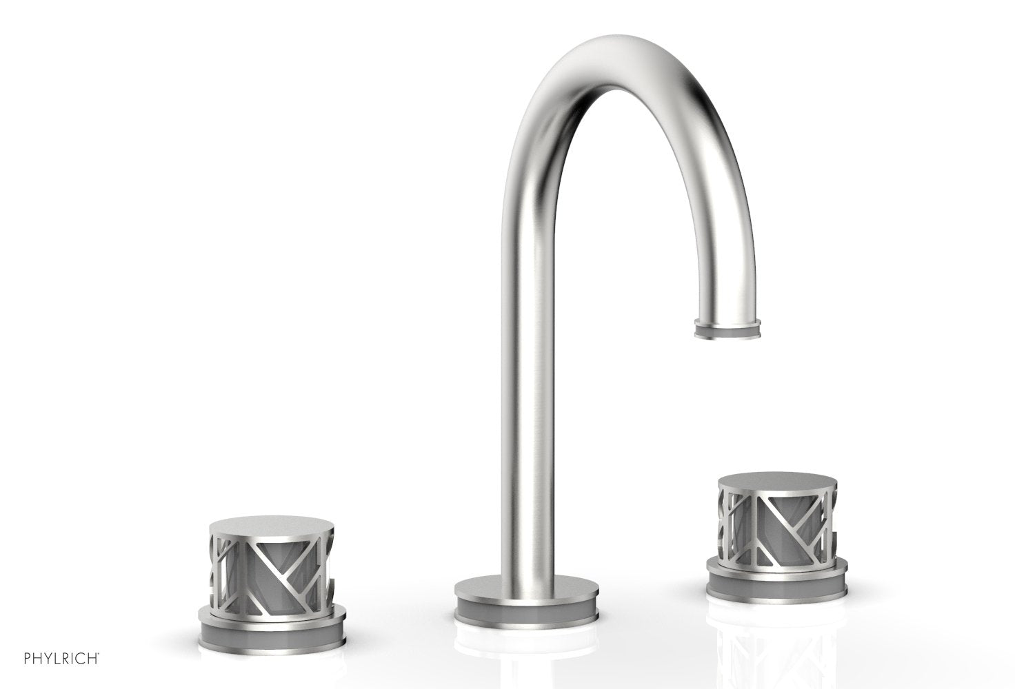 Phylrich JOLIE Widespread Faucet - Round Handles with "Grey" Accents