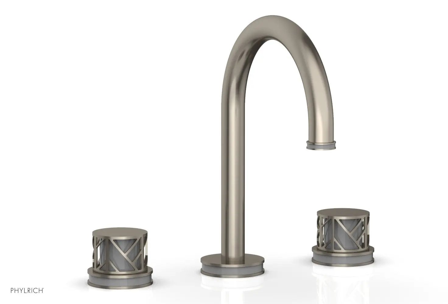 Phylrich JOLIE Widespread Faucet - Round Handles with "Grey" Accents by Phylrich