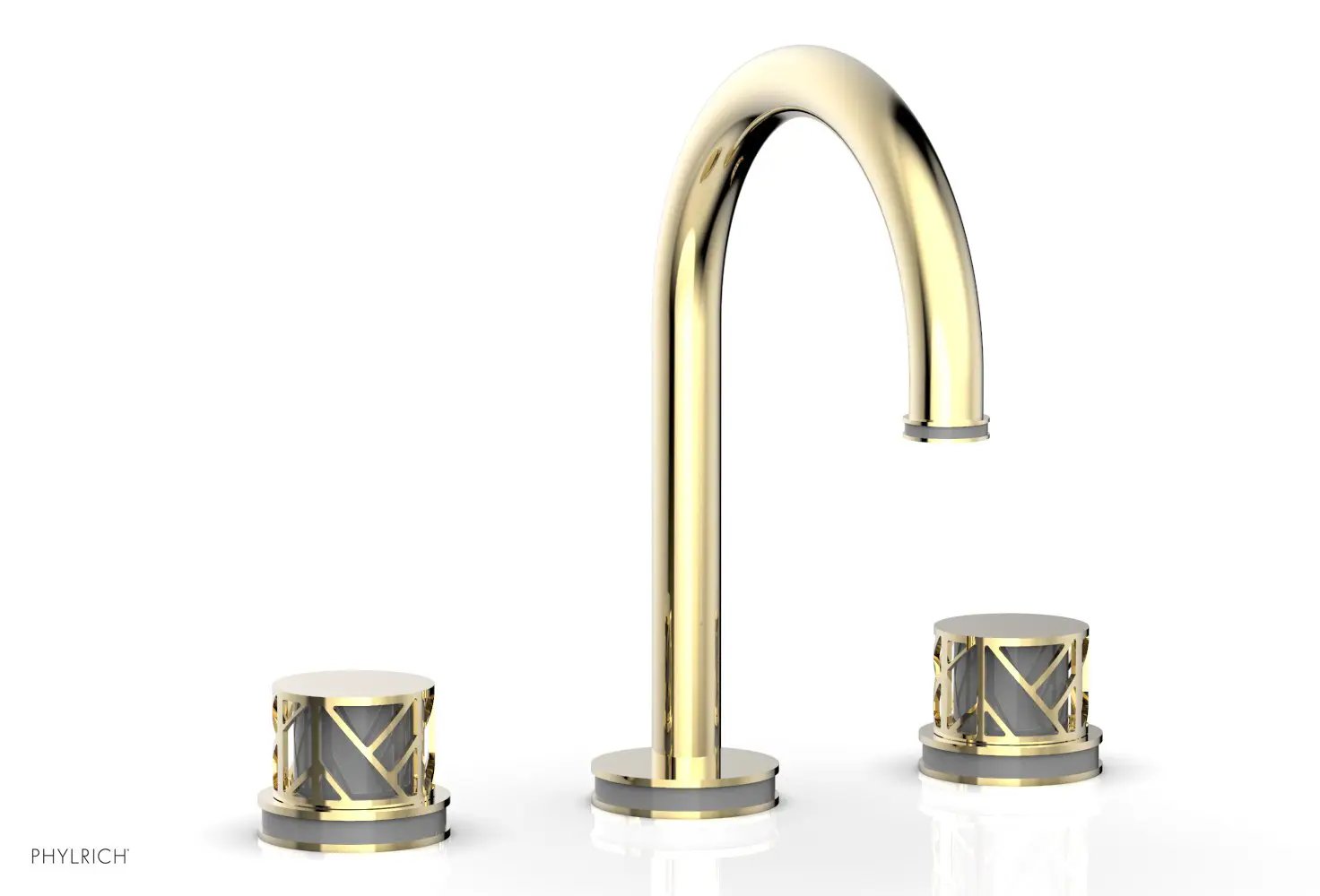 Phylrich JOLIE Widespread Faucet - Round Handles with "Grey" Accents by Phylrich