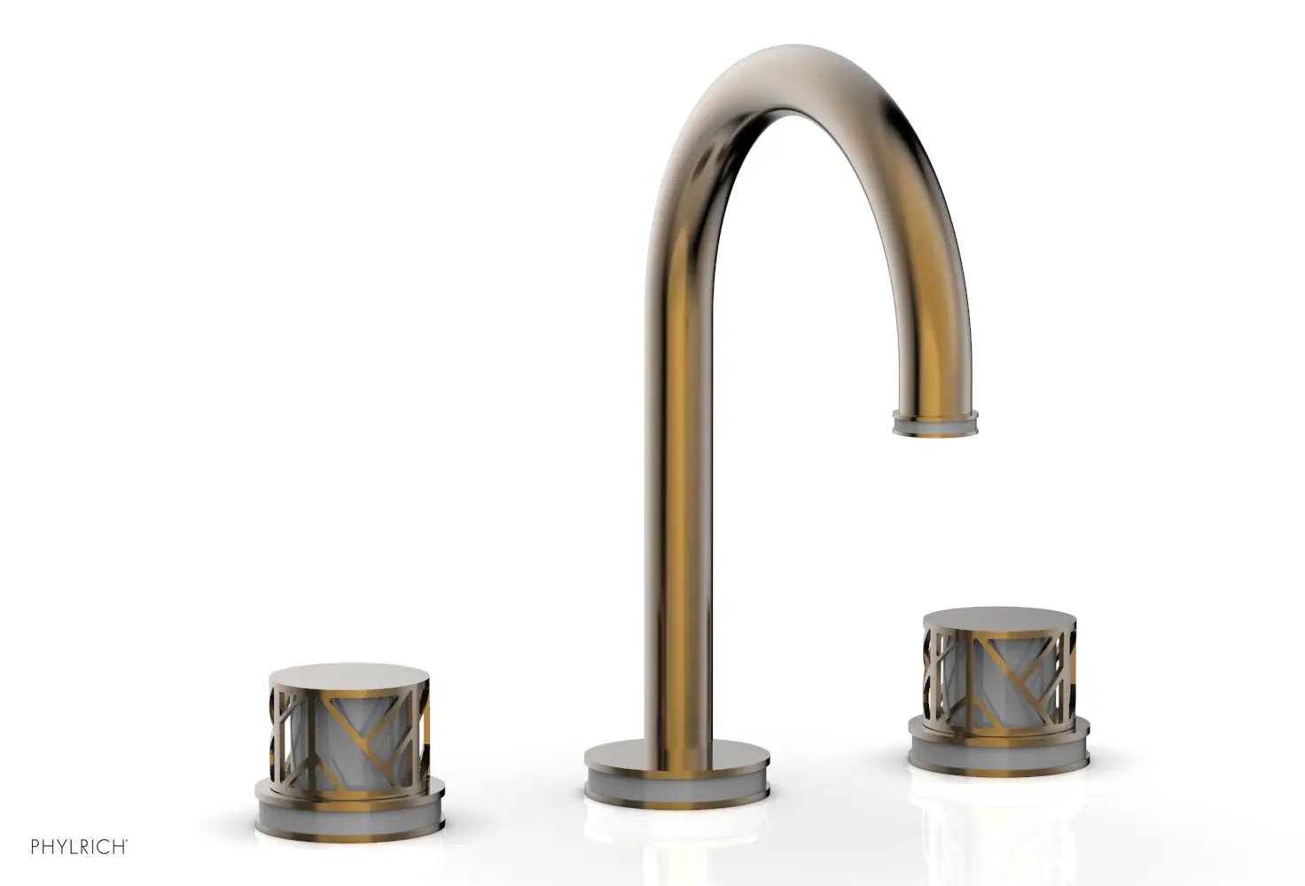 Phylrich JOLIE Widespread Faucet - Round Handles with "Grey" Accents by Phylrich