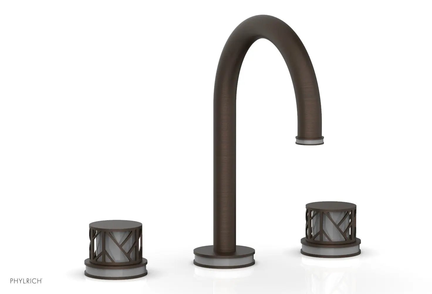 Phylrich JOLIE Widespread Faucet - Round Handles with "Grey" Accents by Phylrich