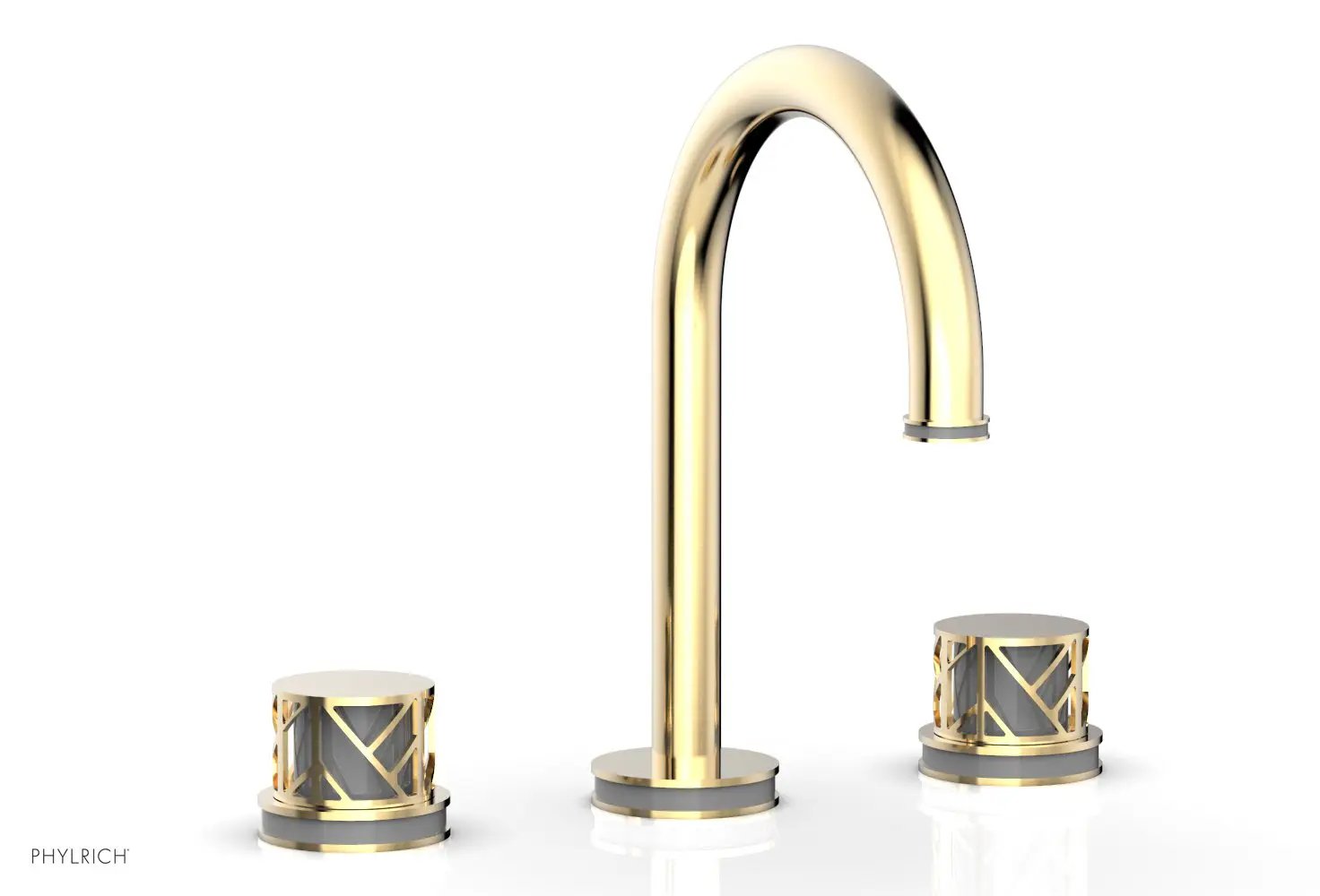 Phylrich JOLIE Widespread Faucet - Round Handles with "Grey" Accents by Phylrich