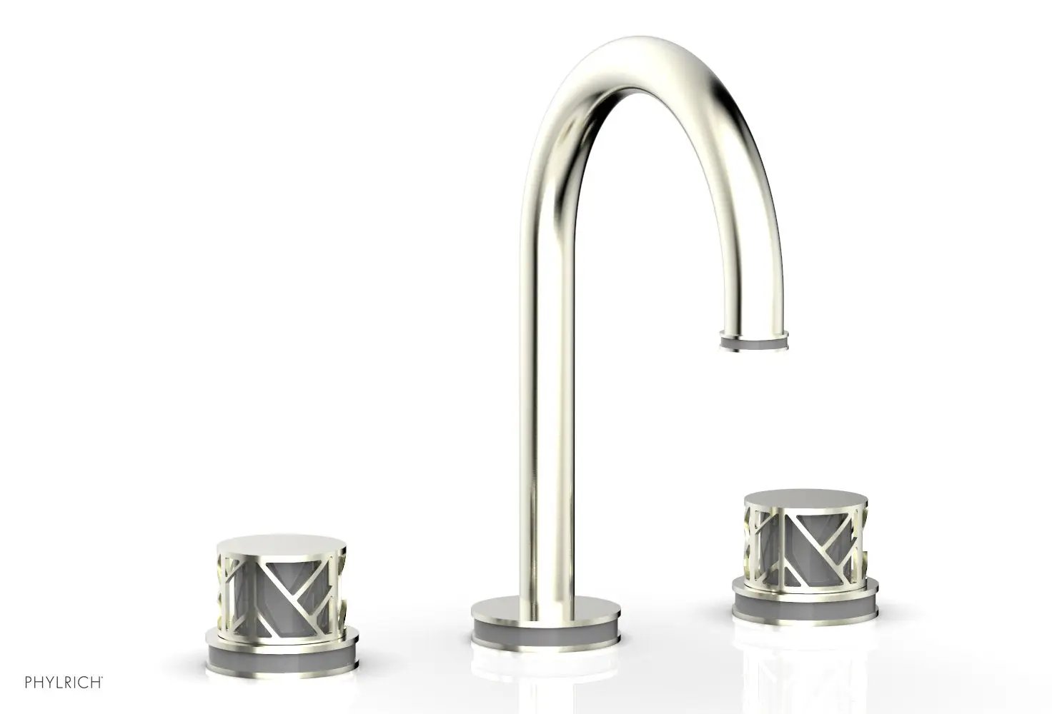 Phylrich JOLIE Widespread Faucet - Round Handles with "Grey" Accents by Phylrich