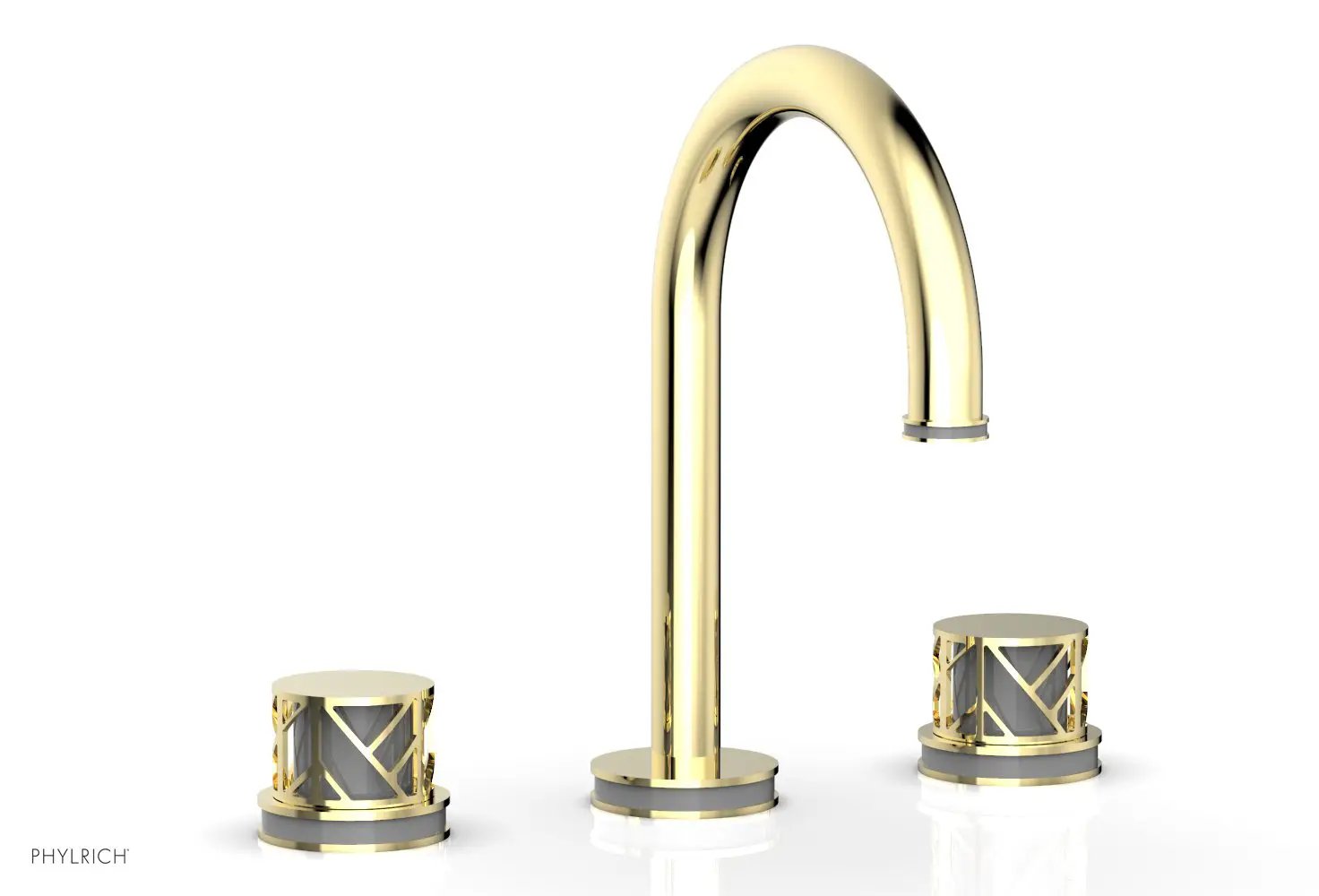 Phylrich JOLIE Widespread Faucet - Round Handles with "Grey" Accents by Phylrich