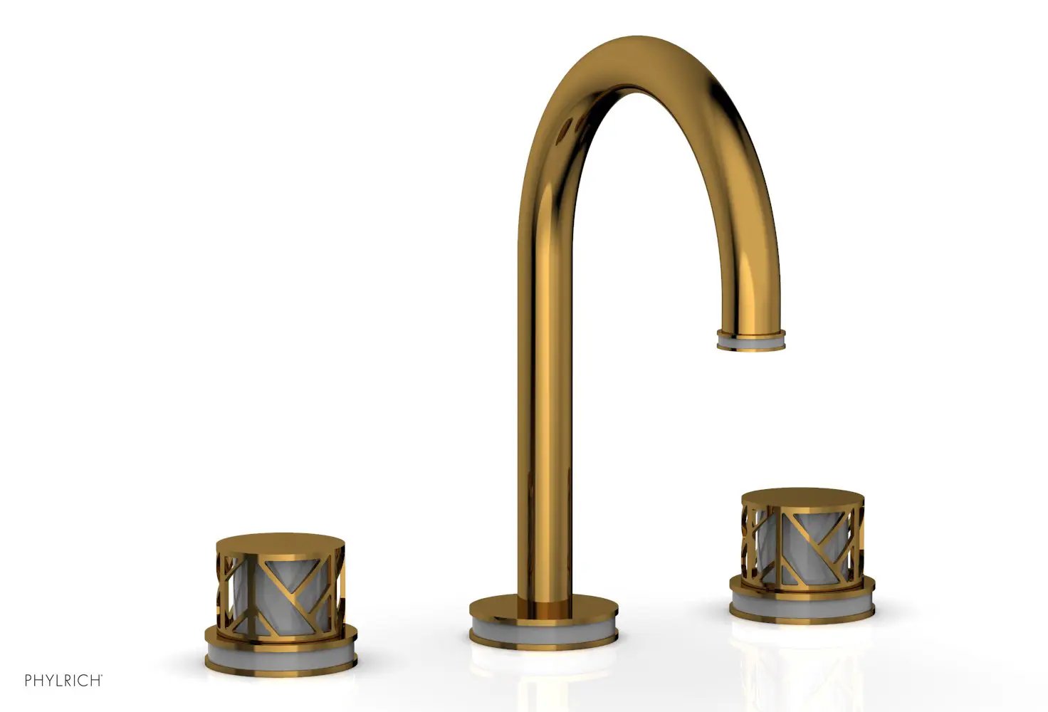 Phylrich JOLIE Widespread Faucet - Round Handles with "Grey" Accents by Phylrich