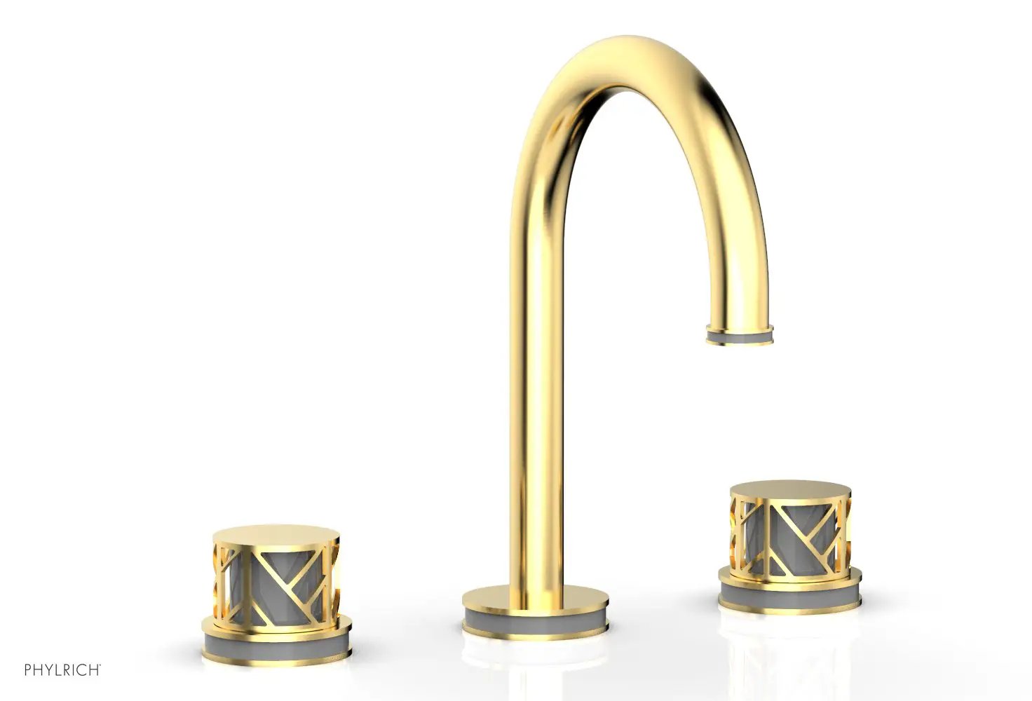 Phylrich JOLIE Widespread Faucet - Round Handles with "Grey" Accents by Phylrich