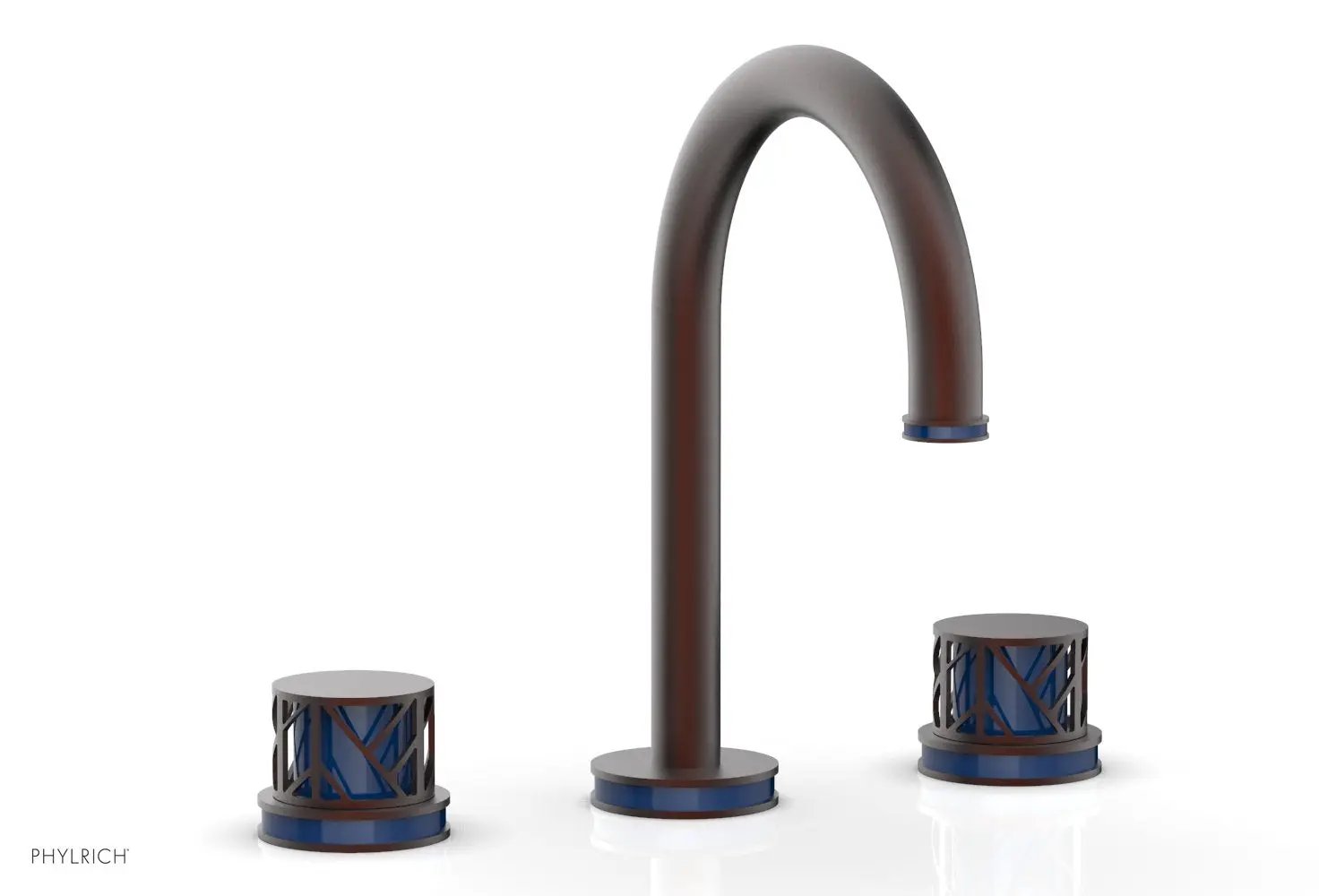 Phylrich JOLIE Widespread Faucet - Round Handles with "Navy Blue" Accents by Phylrich