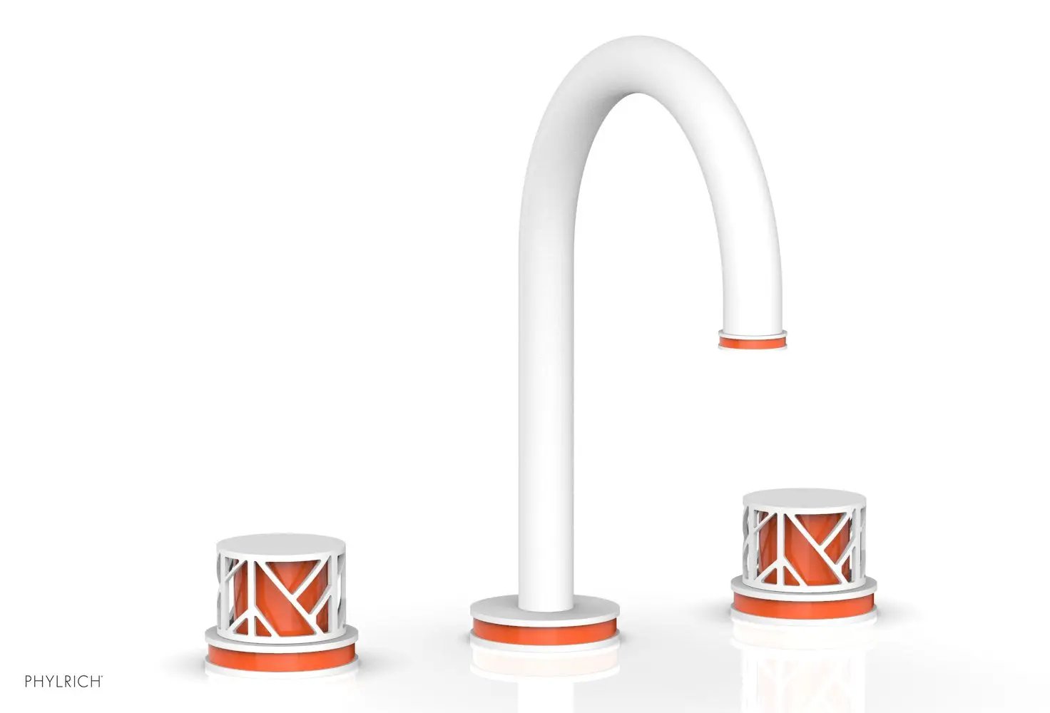 Phylrich JOLIE Widespread Faucet - Round Handles with "Orange" Accents by Phylrich