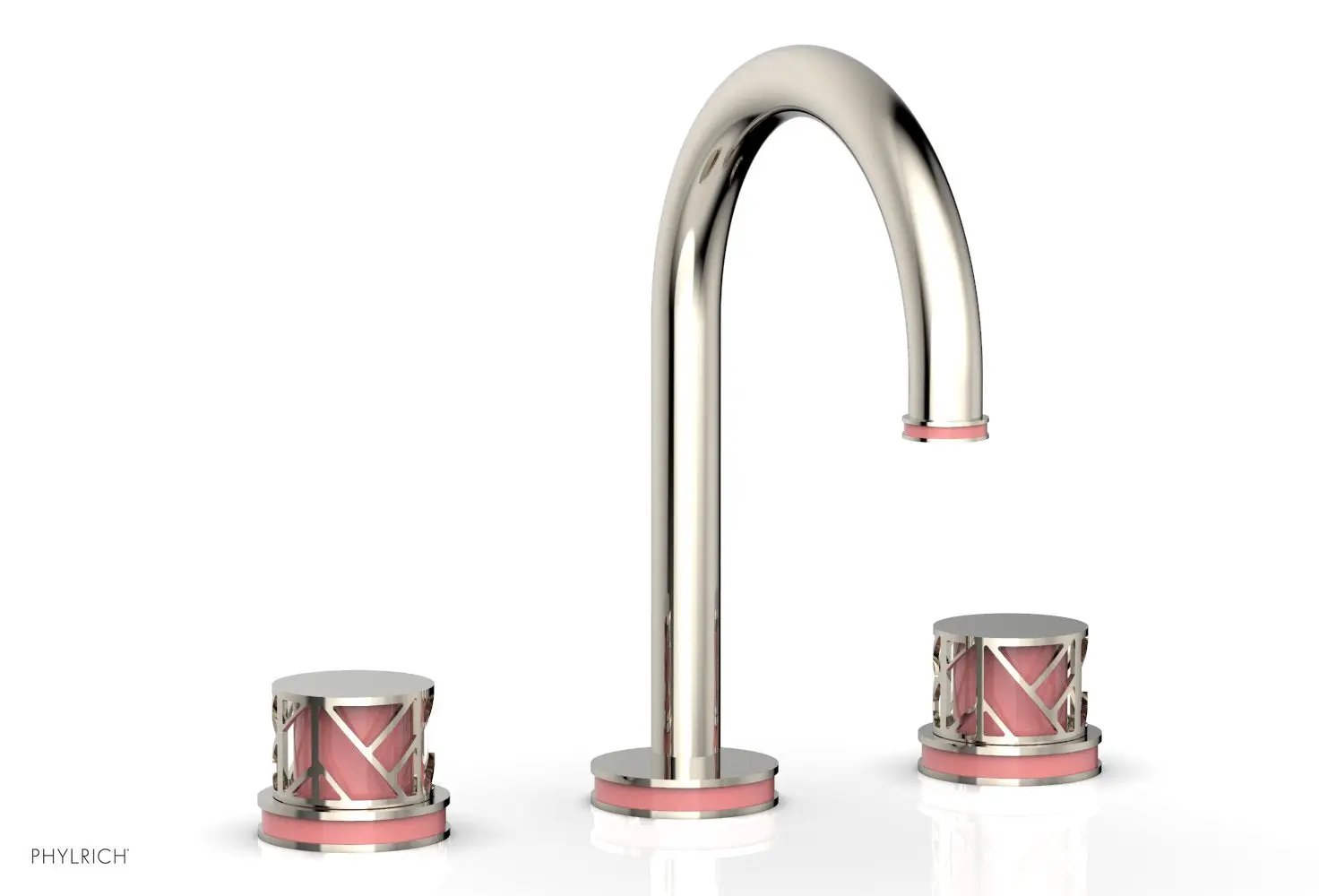 Phylrich JOLIE Widespread Faucet - Round Handles with "Pink" Accents by Phylrich