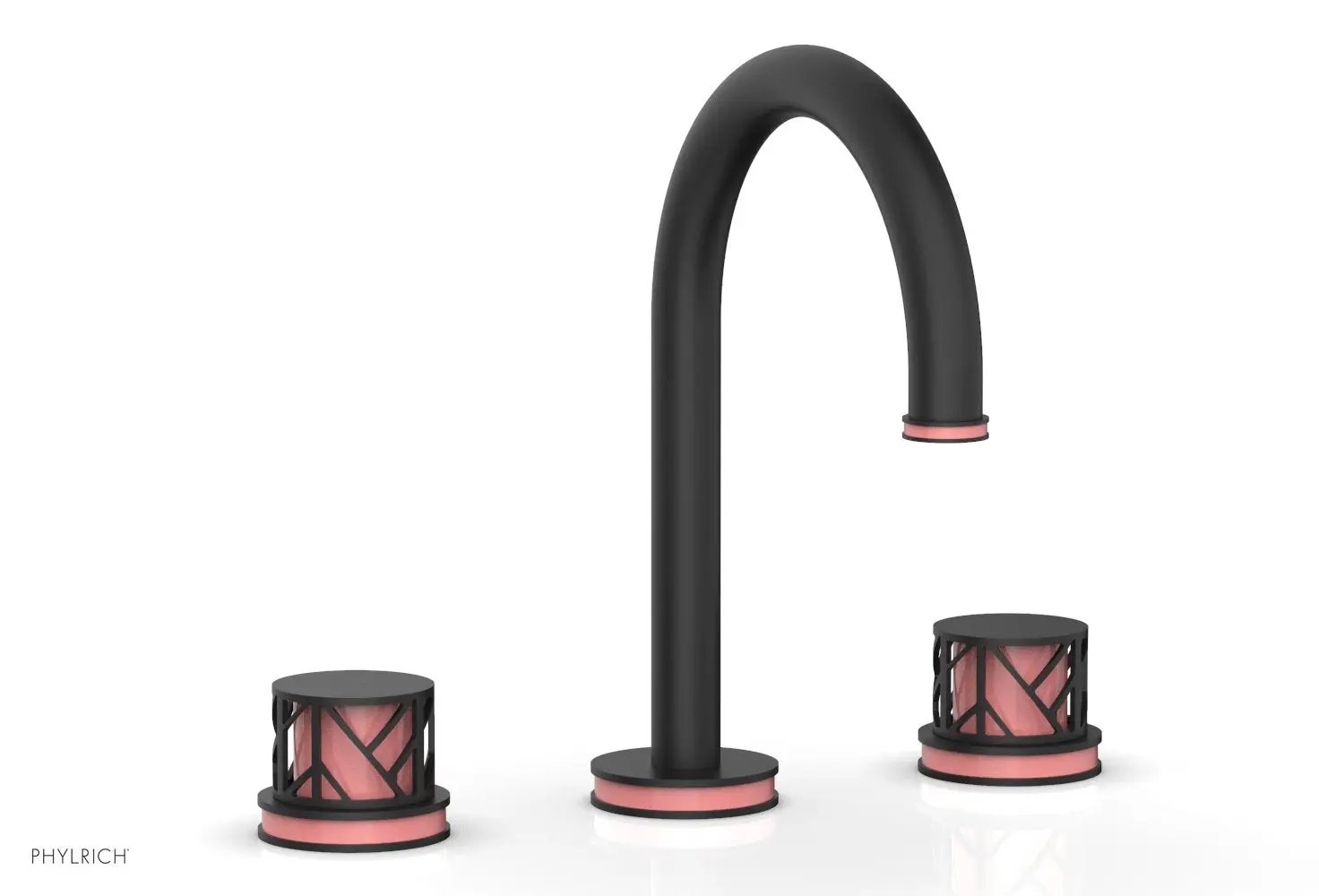 Phylrich JOLIE Widespread Faucet - Round Handles with "Pink" Accents by Phylrich