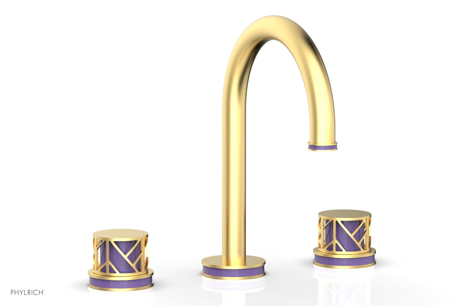 Phylrich JOLIE Widespread Faucet - Round Handles with "Purple" Accents
