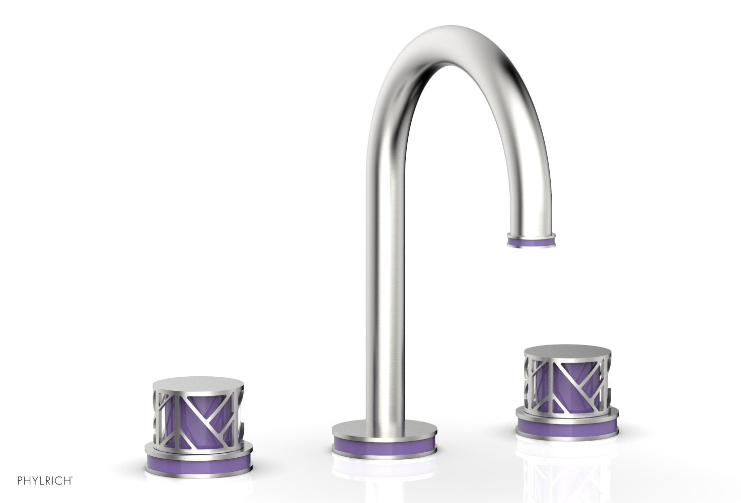 Phylrich JOLIE Widespread Faucet - Round Handles with "Purple" Accents