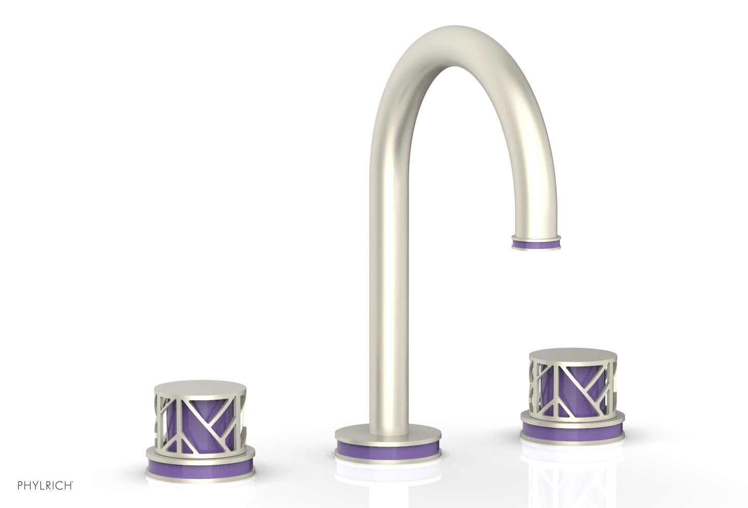 Phylrich JOLIE Widespread Faucet - Round Handles with "Purple" Accents