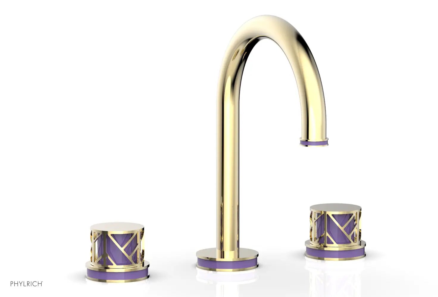Phylrich JOLIE Widespread Faucet - Round Handles with "Purple" Accents by Phylrich